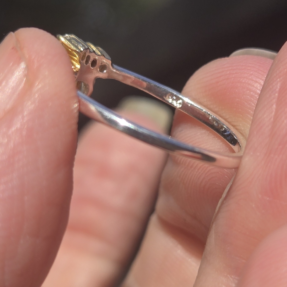 Moonstone & Topaz Natural Gemstone Sterling & Gold Ring Sz7 - Picture 10 of 10